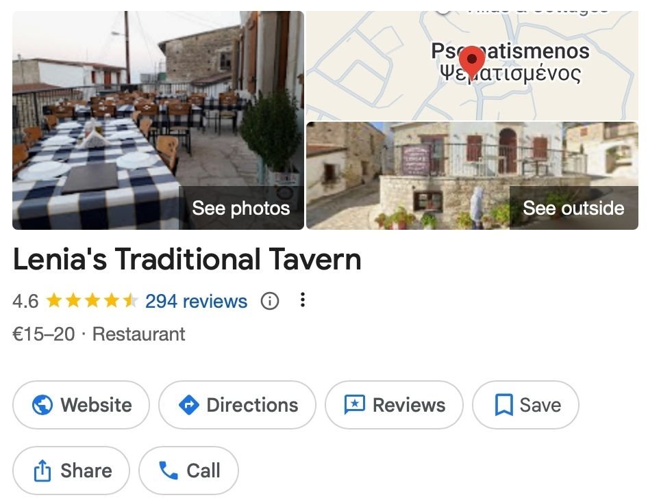 Lenias Traditional Tavern Google Profile